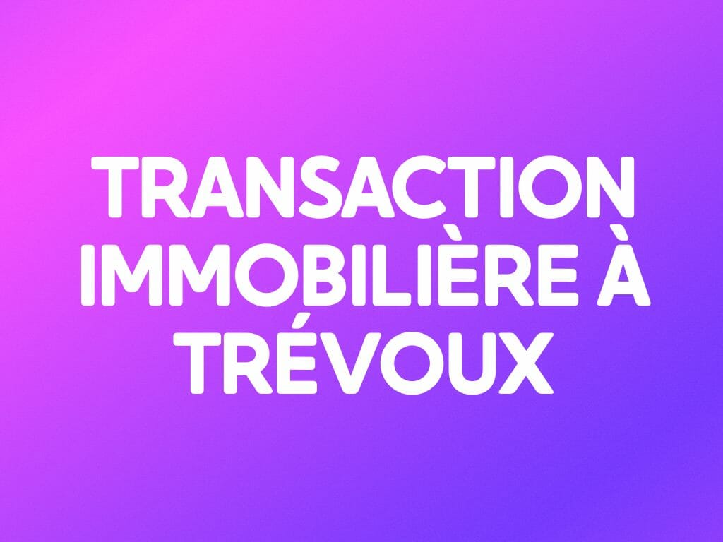 TRANSACTION IMMOBILIÈRE À TRÉVOUX